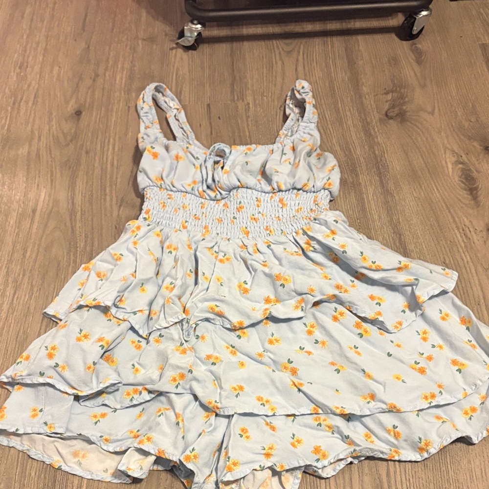 No Boundaries Light Blue Floral Romper